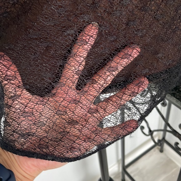 NWOT Dorothee Schumacher Sheer Lace Net Long Sleeve Top 2 - Picture 4 of 7